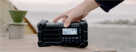 Sangean MMR-99DAB FM, DAB+ en Bluetooth nood radio met zonnepaneel en dynamo, Midnight Black