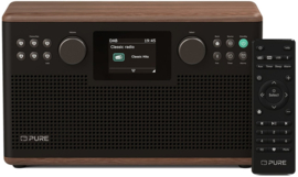 Pure Classic H6 stereo digitale DAB+ en FM radio met Bluetooth, Zwart Walnoot