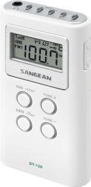 Sangean Pocket 120 (DT-120) compacte AM en FM stereo zakradio met presets, wit
