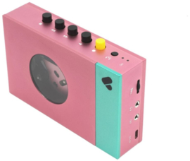 We Are Rewind Edith draagbare oplaadbare stereo cassette speler met Bluetooth zender, roze