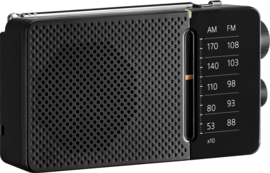 Sangean Pocket 110 (SR-36) budget AM en FM radio met ingebouwde luidspreker, zwart