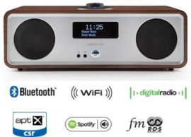 Ruark Audio R2 mk3 stereo systeem DAB+, FM, Internetradio, Bluetooth, USB en Spotify, Walnut