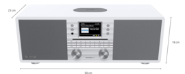 TechniSat DigitRadio 650 alles in 1 stereo hifi audio radio met DAB+ en FM ontvangst, internet radio, CD-speler en Bluetooth streaming, wit