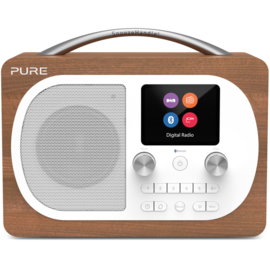 Pure Evoke H4 draagbare DAB+, FM en Bluetooth radio, walnoot