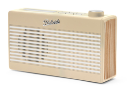 Roberts Rambler Mini retro DAB+ radio met FM en Bluetooth met oplaadbare accu, Pastel Cream