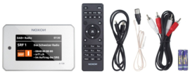 Noxon A130 audio set top box voor stereo installaties met internetradio, DAB+, FM, USB, Bluetooth en Spotify, zilver