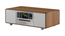 Sonoro Prestige X (2023 editie) SO-331 stereo internetradio met DAB+, FM, CD, Spotify en Bluetooth, walnoot - zilver