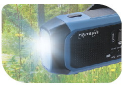 POWERPlus Hyena DAB+ en FM nood radio met alarm, lamp en zonnepaneel en opwindhendel