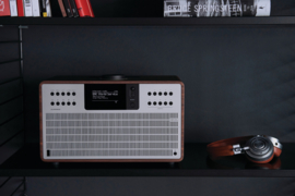 Revo SuperCD hifi stereo systeem met CD, Bluetooth, DAB+, Internetradio en Spotify, walnoot-zilver