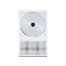 km5 Instant Disc Audio Cp2 - draadloze CD speler met accu en Bluetooth, met ingebouwde luidspreker, wit