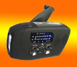 Ventus Mini Eco AM en FM Radio met zonnepaneel en opwindslinger