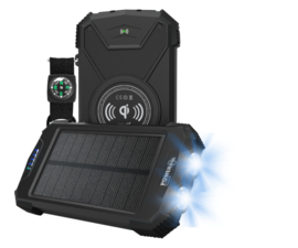 POWERplus Beluga zware powerbank met zonnepaneel 10.000 mAh