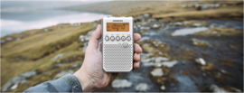Sangean Pocket 800 (DT-800) robuuste AM en FM zakradio, wit