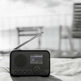 Sangean WFR-39 compacte oplaadbare radio met internet, Spotify Connect, DAB+, FM en audiostreaming,  grijs - zwart