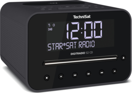 TechniSat DigitRadio 52 CD stereo wekker radio met CD, USB, Bluetooth, DAB+ en FM, draadloos Qi laden, antraciet