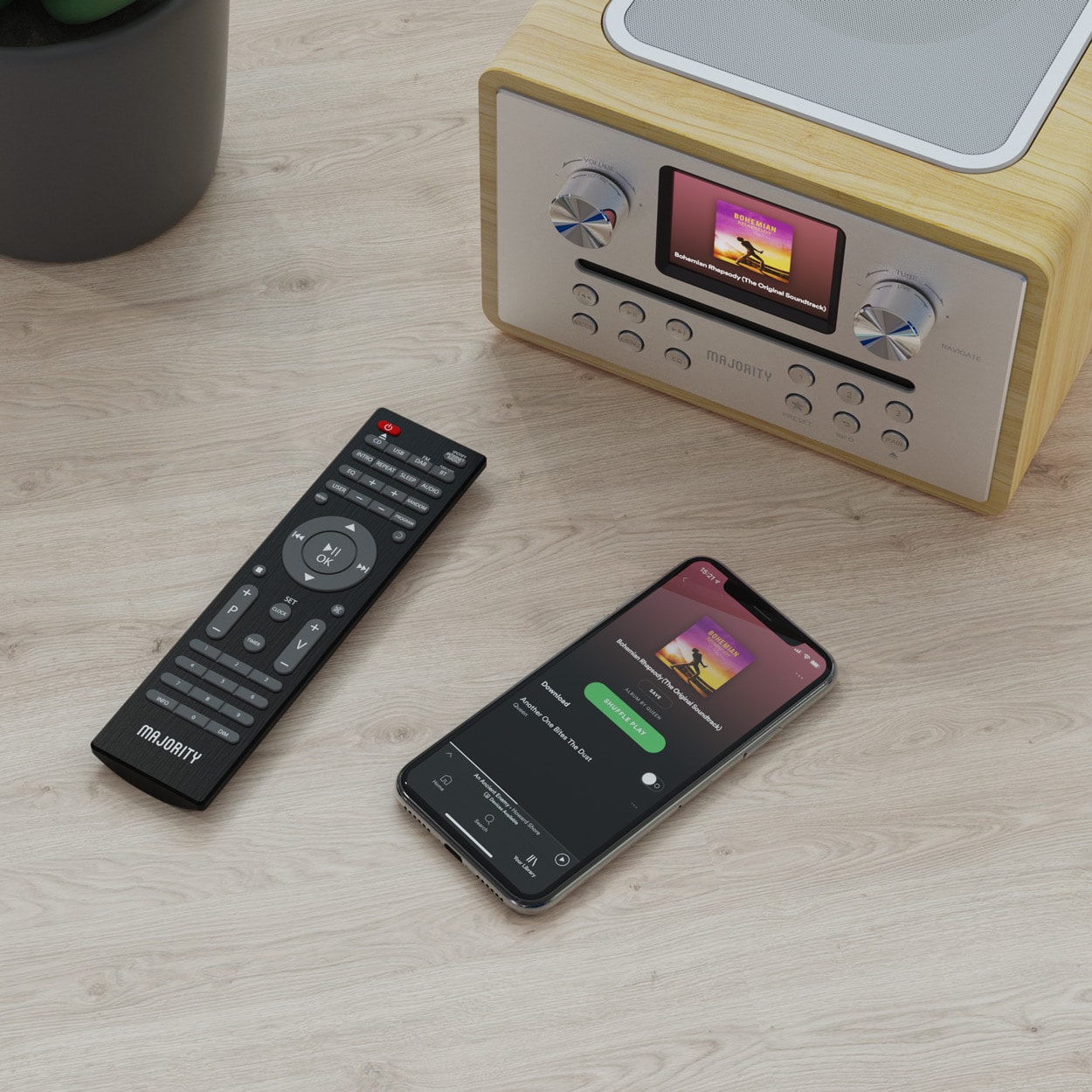 Majority Audio Homerton 2 radio met internetradio, DAB+, FM,  CD, USB, Spotify en Bluetooth, eiken