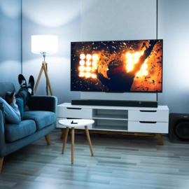 Jurassic World Rebirth promo Klipsch Flexus Core 200 soundbar 3.1.2 kanaals Dolby Atmos + SUB 100 combo
