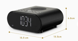 Roberts Ortus DAB Charge DAB+ en FM wekker klokradio, zwart