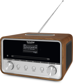 TechniSat DigitRadio 586 stereo internetradio met CD, USB, DAB+ en Bluetooth, walnoot - zilver