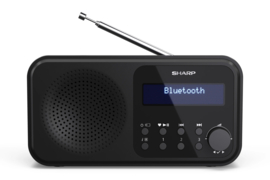 Sharp DR-P420 BK draagbare DAB+ en FM radio met Bluetooth en alarmfunctie, zwart
