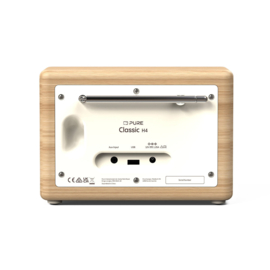 Pure Classic H4 digitale DAB+ en FM radio met Bluetooth, Wit Eiken