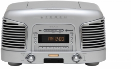 Teac SL-D930 retro 2.1 geluidssysteem met CD, radio en Bluetooth, zilver