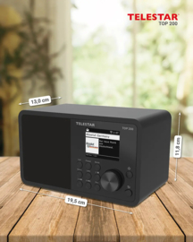 Telestar Top 200 radio met DAB+, FM, Bluetooth, USB en Internet, zwart