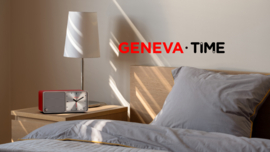 Geneva TIME analoge klok met Bluetooth speaker en draadloos opladen, zwart