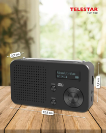Telestar Top 100 compacte DAB+ en FM radio met Bluetooth , USB speler en ingebouwde oplaadbare accu