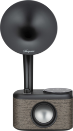 Sangean CP-100D DAB+ en FM retro radio met Bluetooth met ingebouwde accu, Fabric Grey-Black
