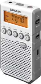 Sangean Pocket 800 (DT-800) robuuste AM en FM zakradio, wit