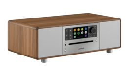 Sonoro Prestige X (2023 editie) SO-331 stereo internetradio met DAB+, FM, CD, Spotify en Bluetooth, walnoot - zilver