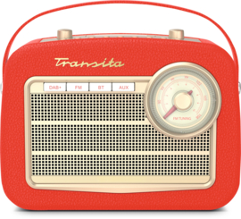 Technisat Transita 130 retro oplaadbare draagbare DAB+ en FM radio met Bluetooth, rood