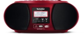 TechniSat DigitRadio 1990 stereo boombox met DAB+ Radio, FM, CD speler, USB en Bluetooth, rood