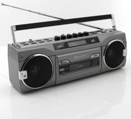 Soundmaster SRR80TI old skool boombox cassette speler met DAB+, FM, Bluetooth, SD en USB, metaal