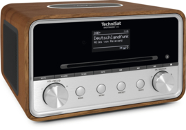 TechniSat DigitRadio 586 stereo internetradio met CD, USB, DAB+ en Bluetooth, walnoot - zilver