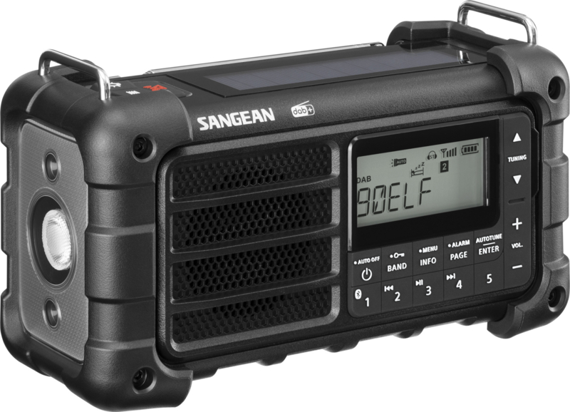 Sangean MMR-99DAB FM, DAB+ en Bluetooth nood radio met zonnepaneel en dynamo, Midnight Black