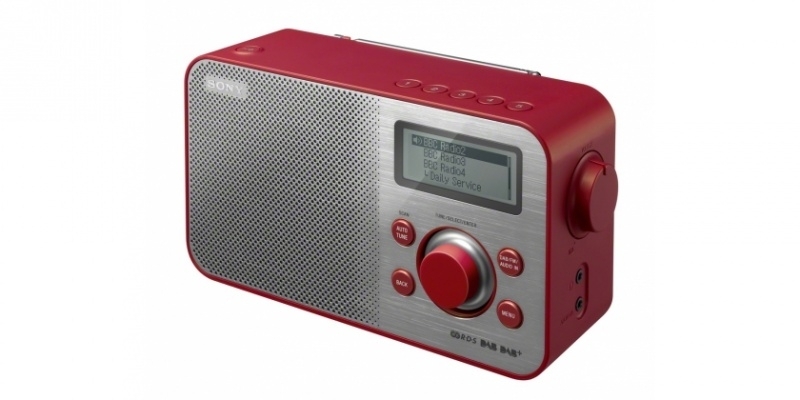 Sony XDR-S60 compacte retrostijl radio met FM en DAB+, in rood