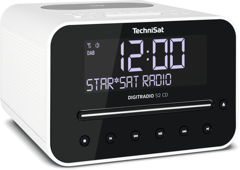 Boren Extreem koppel TechniSat DigitRadio 52 CD stereo wekker radio met CD, USB, Bluetooth, DAB+  en FM, draadloos Qi laden, wit | TechniSat | De Radiowinkel