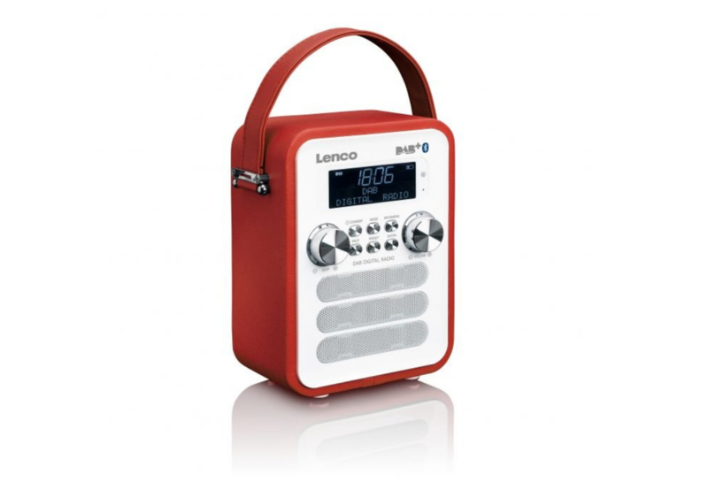 Lenco PDR-050 - draagbare DAB+/ FM radio met bluetooth en analoge ingang, rood, GEEN AB