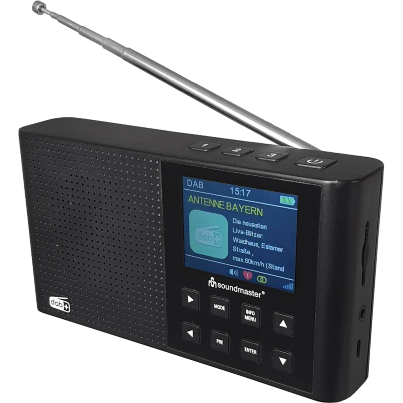Soundmaster DAB165 SW draagbare oplaadbare radio met DAB+ en FM, zwart