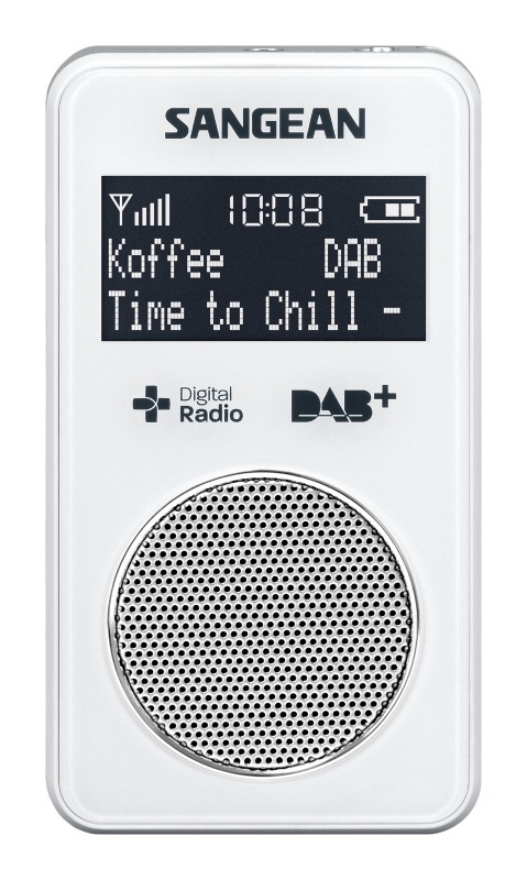 Sangean DPR-34+ oplaadbare pocketradio met DAB+ / FM en speaker, wit