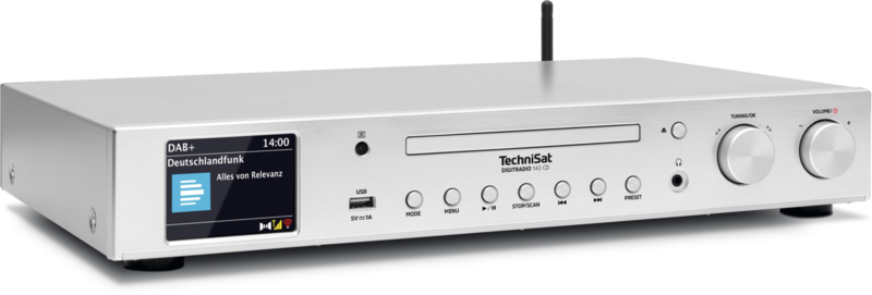 TechniSat DigitRadio 143 CD V3 stereo hifi DAB+ en wifi internet tuner met  CD speler, zilver | TechniSat | De Radiowinkel