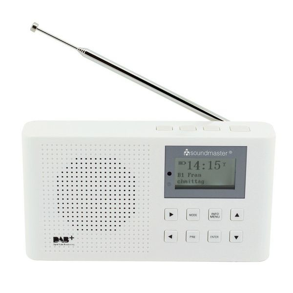 van Dialoog doos Soundmaster DAB160 WE kleine oplaadbare radio met DAB+ en FM, wit (USB  netspanningsvoeding: Zonder USB voeding) | Soundmaster | De Radiowinkel