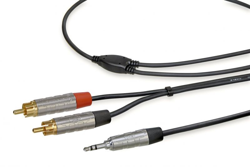 Stereo kabel: hoogwaardige 3.5mm mini-jack naar dubbel tulp - 150 centimeter