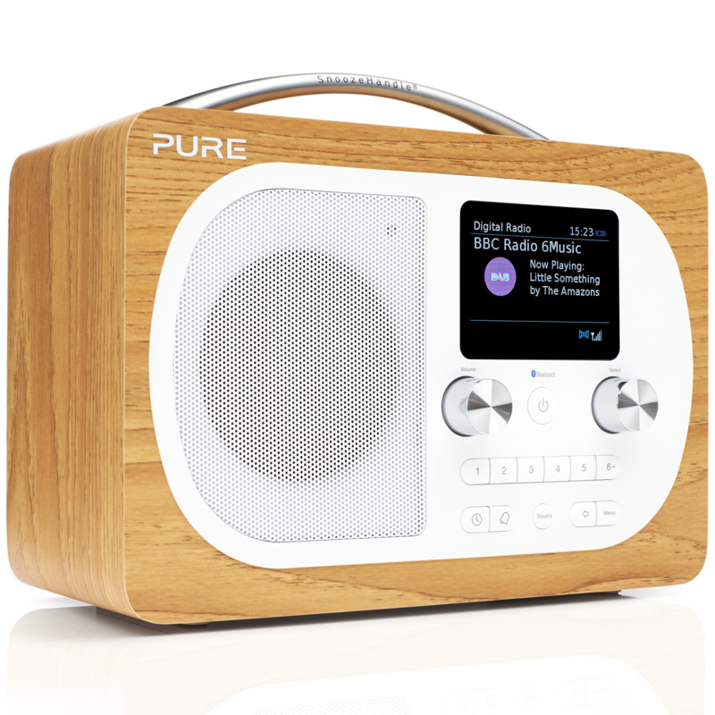 Pure Evoke H4 draagbare DAB+, FM en Bluetooth radio, eiken (F1 accu: Zonder accu) | Pure | De