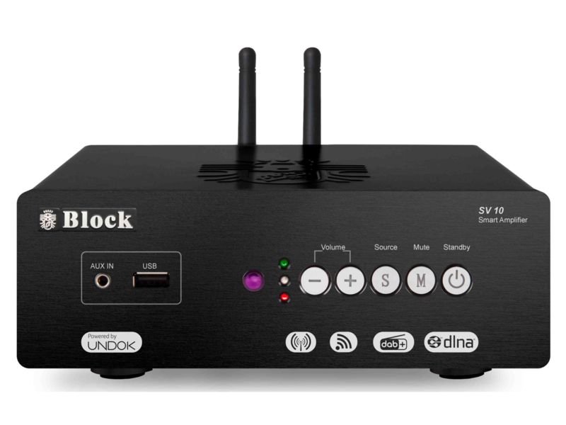 Block SV-10 Hifi tuner / versterker met DAB+, FM, internet radio, multiroom, USB en Bluetooth