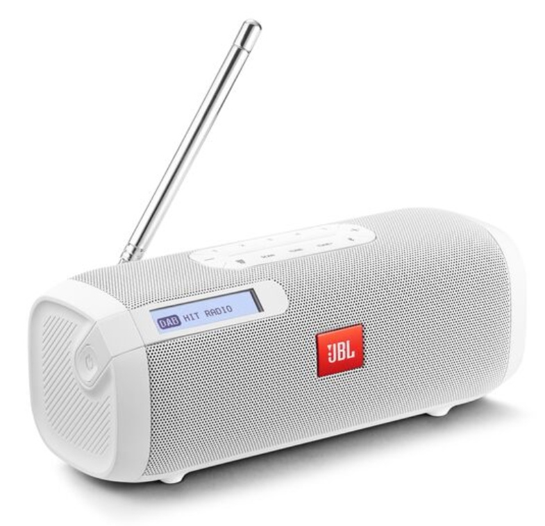 Ver weg bende Charlotte Bronte JBL Tuner oplaadbare Bluetooth luidspreker met DAB+ en FM radio, wit |  Diverse | De Radiowinkel