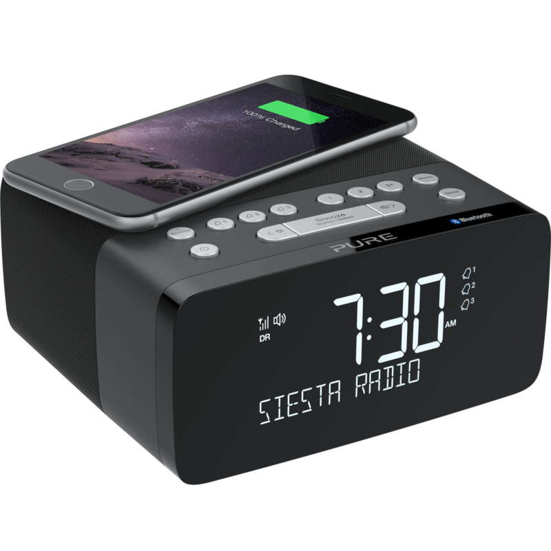 kleding sofa Vuil Pure Siesta Charge stereo DAB+ en FM wekker radio met Bluetooth ontvangst,  Graphite | Pure | De Radiowinkel