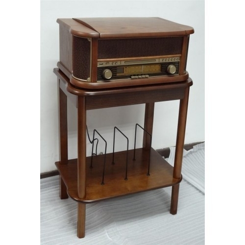 Kust vingerafdruk projector Soundmaster SF510 retro houten meubel | Soundmaster | De Radiowinkel